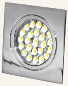 SPOT A ENCASTRER 24 LEDS, 1.6W, avec interrupteur tactile 65x65mm