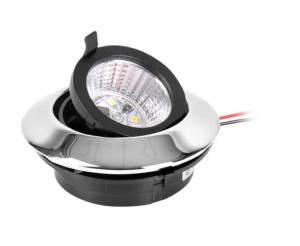 SPOT CHROMÉ A LED A ENCASTRER ORIENTABLE A 360 °