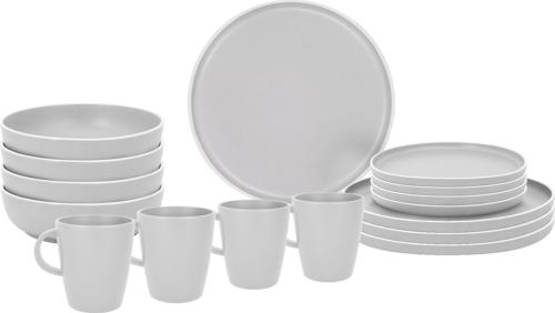 Lot de vaisselle en mélamine Blanc pour 4 personnes Dolomite BRUNNER 