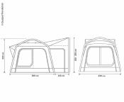 AUVENT INDEPENDANT GONFLABLE ARRIERE MOVELITE 1 - 300x250 cm hauteur 180-255cm