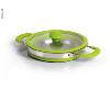 FAIT-TOUT 2L REPLIABLE EN ACIER INOX ET SILICONE VERT