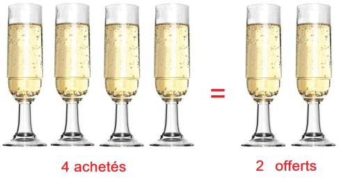 FLUTE A CHAMPAGNE DEVISSABLE - OFFRE PROMO 2 LOTS OFFERTS + 1 GRATUIT