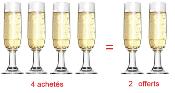 FLUTE A CHAMPAGNE DEVISSABLE - OFFRE PROMO 2 LOTS OFFERTS + 1 GRATUIT