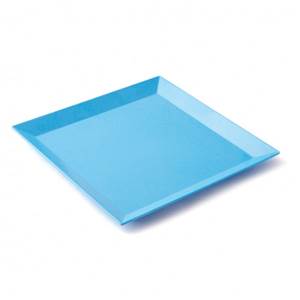 ASSIETTE PLATE CARREE 24.5CM MELAMINE PLASTOREX - BLEUE