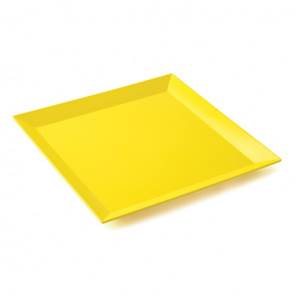 ASSIETTE PLATE CARREE 24.5CM MELAMINE PLASTOREX - JAUNE