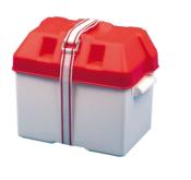 BAC A BATTERIE PLASTIQUE COUVERCLE ROUGE 33.6 × 22.5 × 27.4Cm