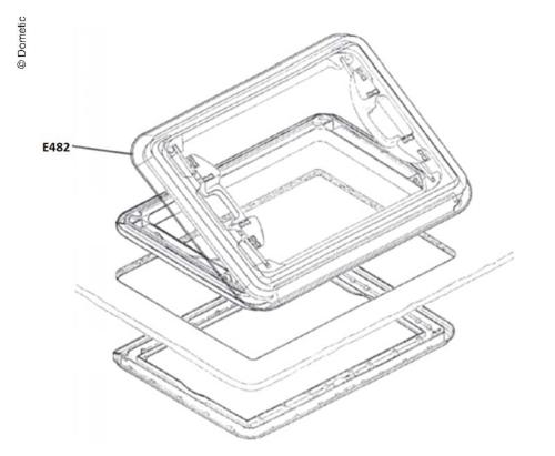 CAPOT DE RECHANGE ACRILYQUE COMPLET POUR LANTERNEAUX DOMETIC HEKI I