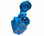 SOCLE PRISE CEE P17 MALE EN SAILLIE AVEC COUVERCLE 16A