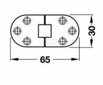 CHARNIERE POUR TABLE PLIANTE 65x30mm