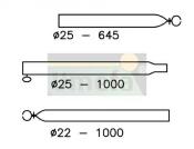 BARRE FAITIERE DE TOIT ACIER A PINCES 170-250cm - Ø25mm