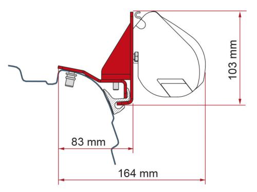 ADAPTATEUR de store pour Fiamma F35pro/F45s VW T5/T6/T6.1 avec Reimo Multirail - amovible