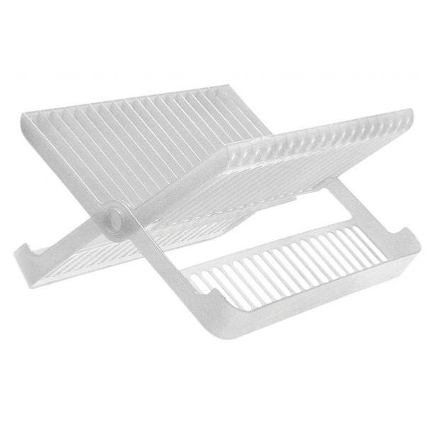 Relaxdays Égouttoir pliable, vaisselle porte-couverts pliant, évier  cuisine, camping plastique silicone, blanc gris