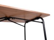 TABLE TJORN 100x68 PLATEAU IMITATION BOIS, ARMATURE ALU NOIRE