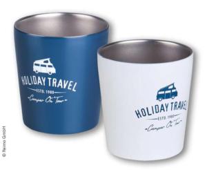LOT DE 2 VERRES / TASSES INOX 220ml HOLIDAY TRAVEL