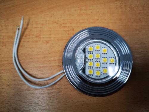 SPOT EN SAILLIE 12V - 12 LED CHROME - DIAMETRE 70mm