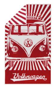 VW COLLECTION - SERVIETTE DE PLAGE 160x90cm - VW T1 rouge