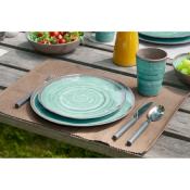 LOT DE 4 ASSIETTES BO CAMP HALO AQUA 27.6cm
