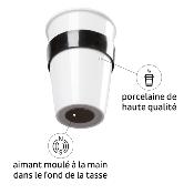 1 MUG PORCELAINE 350ml BECHER-TO-GO SILWY® AVEC NANO-GEL-PAD MAGNETIQUE