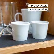 2 TASSES EXPRESSO PORCELAINE 70ml SILWY® AVEC NANO-GEL-PADS MAGNETIQUE