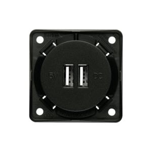 PRISE DOUBLE USB 2X5V / 2.5A BERKER INTEGRO - BRUN