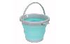 SEAU PLIANT EN SILICONE 5L - GRIS & BLEU