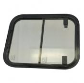 FENETRE COULISSANTE VERRE SECURIT NOIRE 800x250mm