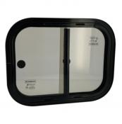 FENETRE COULISSANTE VERRE SECURIT NOIRE 800x250mm