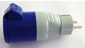 ADAPTATEUR COURT MALE SCHUKO /FEMELLE CEE
