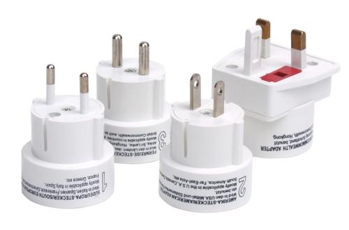 ADAPTATEUR PRISE ELECTRIQUE UNIVERSEL DE VOYAGE - LOT DE 4 pieces