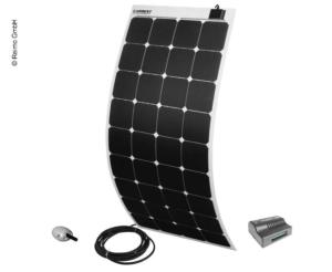 KIT panneau solaire 12V/130W Flex carré blanc avec régulateur de charge et passe cable 