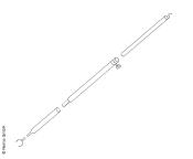 BARRE DE TOIT ALU AVEC CROCHET + PINCE Ø32MM - 160-260CM