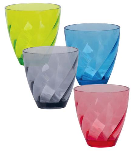 LOT DE 4 VERRES COLORES BURANO 30 cl