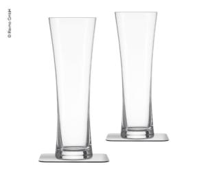 2 VERRES A BIERE CRISTAL SILWY® AVEC SOUS-VERRE MAGNETIQUE