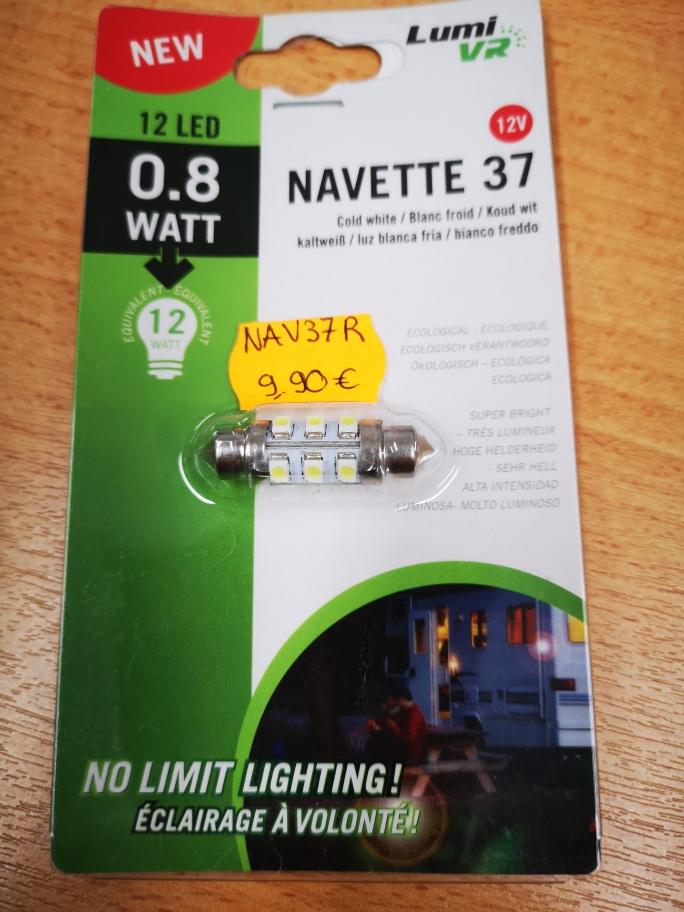 Navette LED Soffitte, 12 SMD leds BLANC FROID, 0.8W