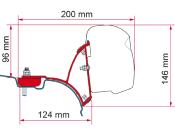 ADAPTATEUR VW TRANSPORTER/MULTIVAN SANS RAIL SUR LE TOIT, DeepBlack POUR F43