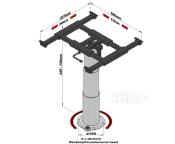PIED DE TABLE TELESCOPIQUE 335/730mm PLATEAU COULISSANT / PIED PIVOTANT