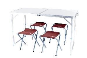 TABLE VALISE AVEC 4 SIEGES ALU