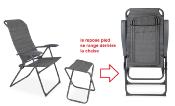 FAUTEUIL BARLETTA + REPOSE PIED INCLUS - CAMP4 