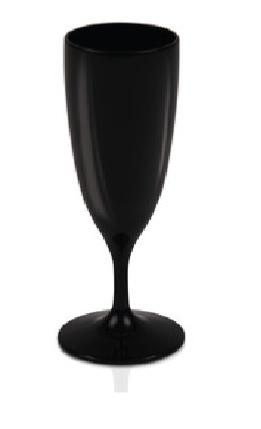 2 FLUTES CHAMPAGNE NOIR OPAQUE  - 160 ML- NOUVEAU DESIGN 