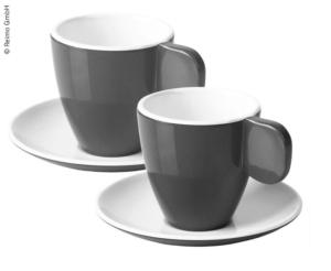 Ensemble de 2 tasses à expresso CAMP4 anthracite/blanc