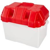BAC A BATTERIE PLASTIQUE COUVERCLE ROUGE 33.6 × 22.5 × 27.4Cm