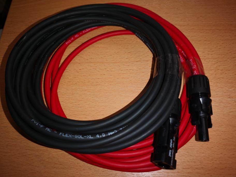 paire de connecteur mc4 avec cable 4m