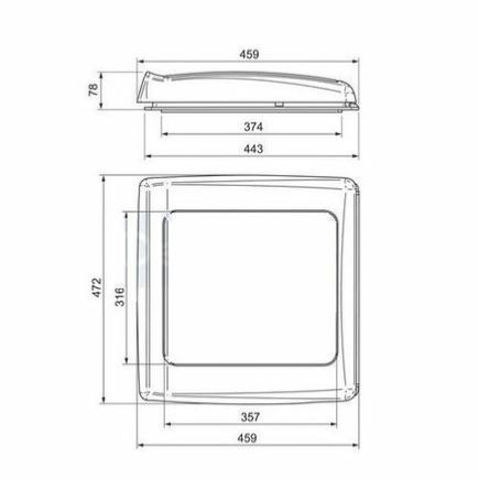 Lanterneau Omnivent 40x40 à manivelle avec extracteur 12 Volts