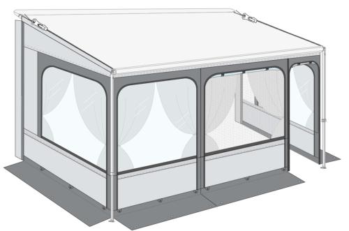 AUVENT FIAMMA CARAVANSTORE EVO ZIP XL 320 Royal Grey + PRIVACY ROOM ZIPPE