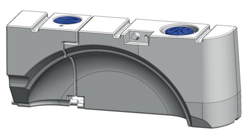 RESERVOIR DOUBLE EAU PROPRE / EAU SALE - SPECIAL PASSAGE ROUE VW T5 / T6 - 93 l 