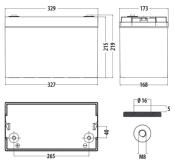 BATTERIE AUXILIAIRE AGM 120Ah CARBEST- 330x173x218mm