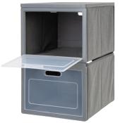 CASIER PLIANT CARBEST BOX 2 - 30xH50x40cm - 2 COMPARTIMENTS 