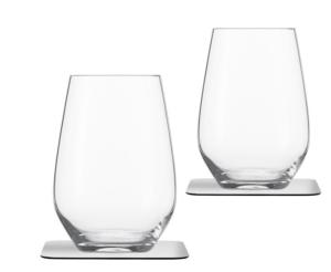 2 VERRES A JUS DE FRUIT CRISTAL 40cl SILWY® AVEC SOUS-VERRE MAGNETIQUE