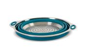 PASSOIRE EN SILICONE PLIABLE BLEU PETROLE Ø24/28