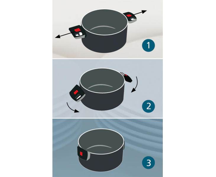 CASSEROLE ANTI-ADHESIVE NOIRE AVEC 2 POIGNEES REPLIABLES 20CM